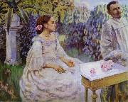 Victor Borisov-Musatov Self-portrait with the sister Sweden oil painting artist